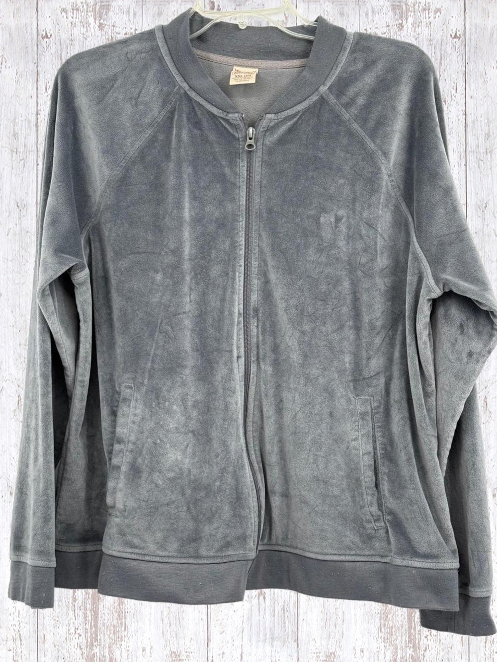 EUC Soft Faded Glory Velour Zip-up Jacket Size XL (16-18)